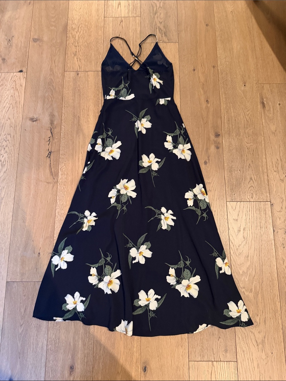 Sugarlips Navy Blue Maxi Dress with White Floral - Picture 2 of 2
